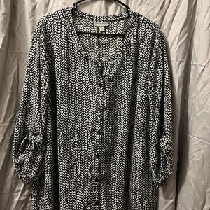 Catherines Monochrome Chevron Blouse